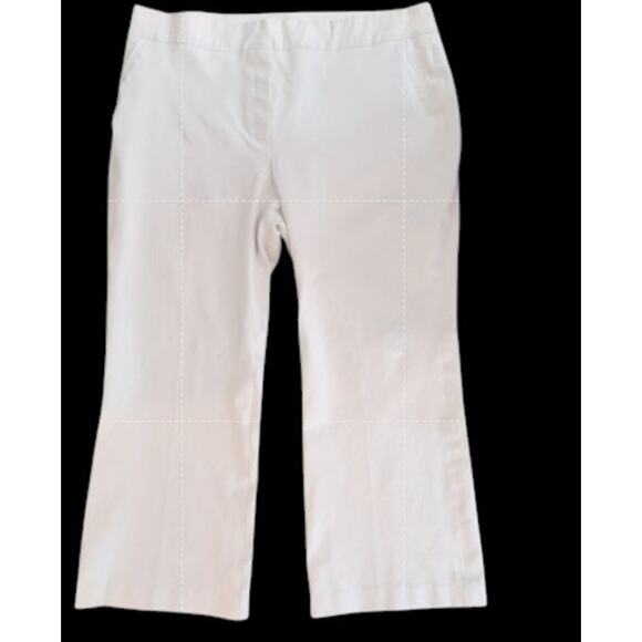 Spanx Elastic Waist Pants Women's Sz 1X White Straight Crop Leg Stretch Pull-on - Picture 4 of 15